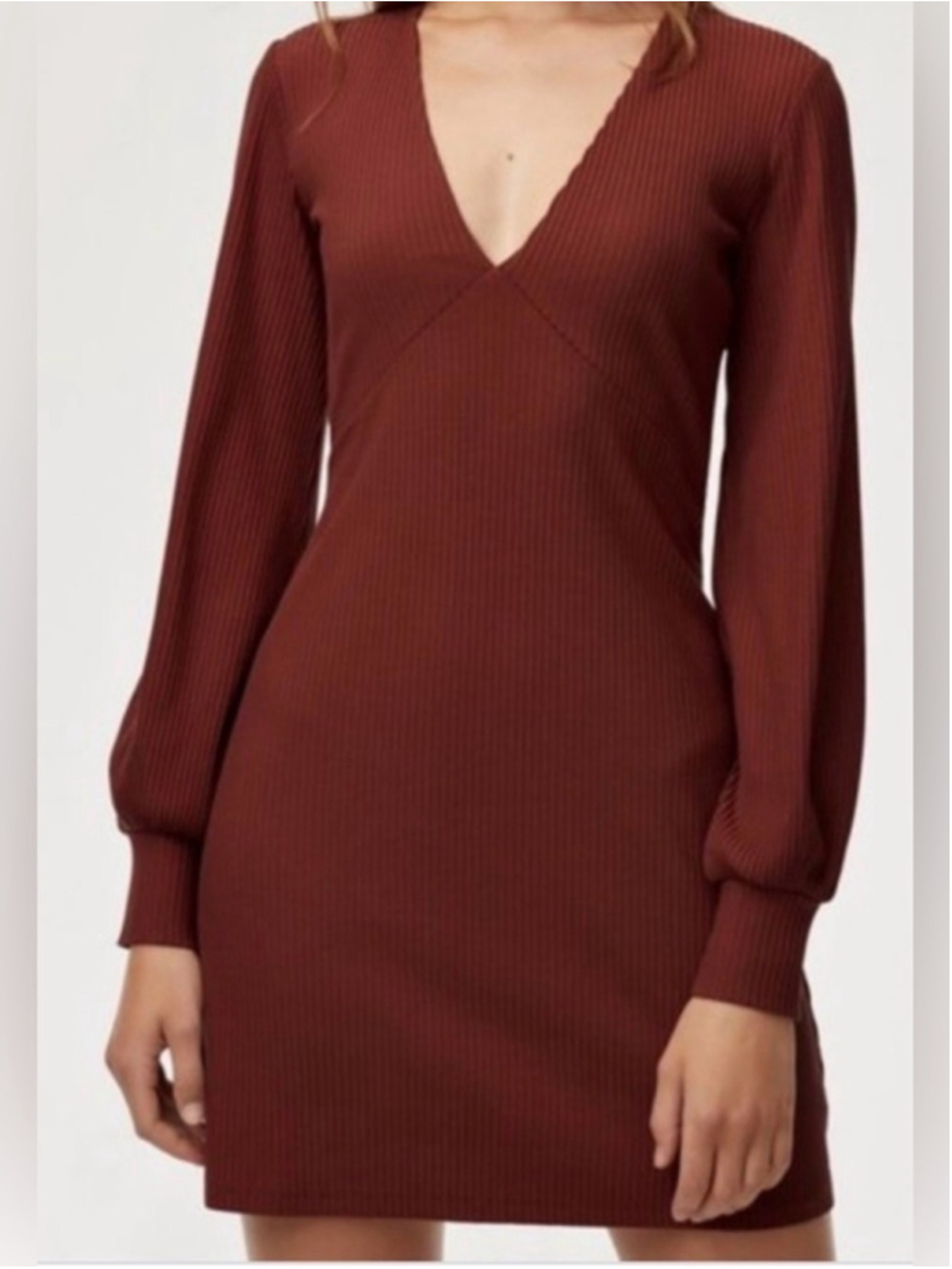 Aritzia Wilfred Jeanne dress cider gold (burgundy) size M